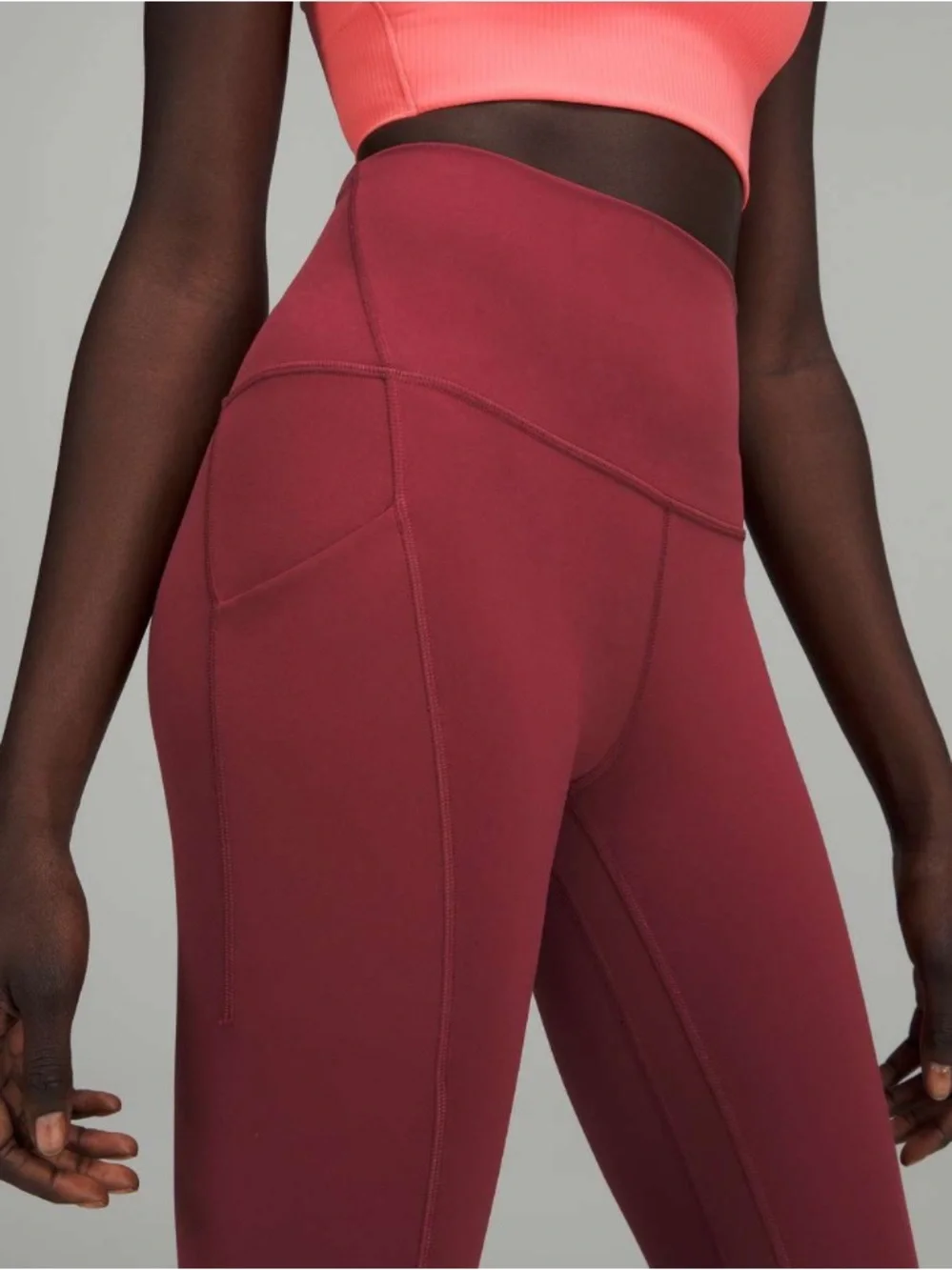 Lululemon High-Rise Leggings with Pockets 25” Mulled Wine Size 8